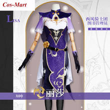 Cos-Mart Game Genshin Impact Lisa Cosplay Costume Purple Combat Uniform Unisex Halloween Party Role Play Clothing Custom-Make 2024 - buy cheap