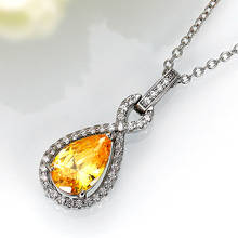 Huitan Gorgeous Yellow CZ Women Pendant Necklaces Noble Bridal Engagement Wedding Party Accessories Good Quality Fashion Jewelry 2024 - buy cheap