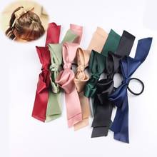 1 pcs Girls Sweet Ribbon Bowknot Hair Bands Fashion Women Big Tie Elastic Hair Bands Korean Popular Headwear Hair Accessories 2024 - buy cheap