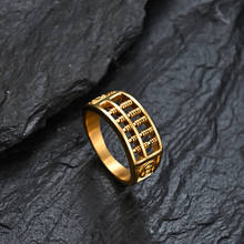 Gold Abacus Rings for Men Stainless Steel Rich Lucky Ring Finger Fashion Punk Charm Male Jewelry 2024 - buy cheap