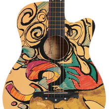 Guitarra folk agt19 com 38 polegadas, guitarra 6 cordas estilo grafite, caveira, berço, iniciantes, educação doméstica, acessórios 2024 - compre barato
