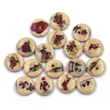 Mixed Christmas Snowman Treeb Pattern Wooden Buttons Wood Round 2 Holes Fit Sewing Scrapbook 15mm 2024 - buy cheap