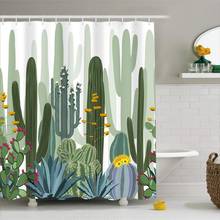 1 Piece Tropical Cactus Tree Shower Curtain with Hooks 3D Durable Waterproof Polyester Bath Curtain Bathroom Decor 180x180cm 2024 - buy cheap