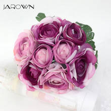 Jarown chá artificial rosas flor falso flores rosas mão casamento bouquet de seda sztuczne kwiaty festa de escritório em casa decoração 2024 - compre barato