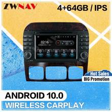 Mecerdes-sistema multimídia automotivo, android 10, 64 gb, reprodutor de áudio, rádio, som estéreo, ips, para benz s w220, 1998, 1999, 2000, 2001, 2002, 2003 2024 - compre barato