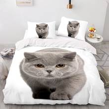 3D Printing  British Shorthair Photo Bedding Set,173×218 Duvet Cover Set With Pillowcase,260×220 Quilt Cover ,King Blanket Cover 2024 - buy cheap