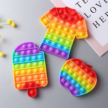 Faixa de autismo antiestresse arco-íris de silicone, brinquedos sensorial para crianças com redução de pressão, presentes criativos e divertidos 2024 - compre barato
