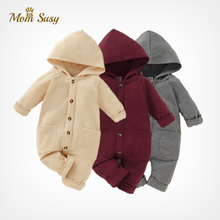 Newborn Baby Girl Boy Hooded Romper Long Sleeve Cotton Infant Toddler Button Jumpsuit Outfits Autumn Spring Winter Baby Clothes 2024 - buy cheap