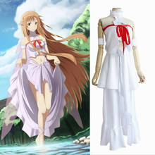 Hot Halloween Costumes Anime Yuuki Asuna Cosplay SAO Sword Art Online Costumes Skirt for Women Full Set White Dress with Wig 2024 - buy cheap