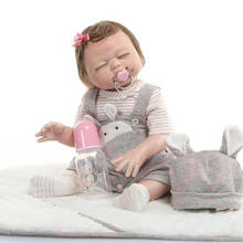 Bonecas reborn bebê 20 polegadas, silicone de vinil macio, boneca fofa para menino e menina, brinquedo para crianças, presente de aniversário 2024 - compre barato