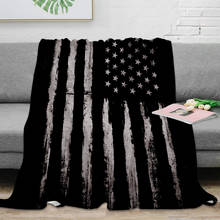 Cobertor de lançamento com bandeira americana grunge branca, cobertor quente de flanela e microfibra 2024 - compre barato