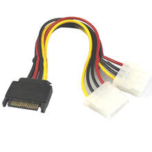 Кабель для жесткого диска, 15-контактный разъем SATA папа-2 мама, 4-контактный разъем Molex IDE HDD, компьютерный кабель расширения pci-e 2024 - купить недорого