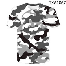 Camiseta de camuflaje en 3D para hombre y mujer, camisa Popular de moda Popular, ropa de calle, camiseta estampada en 3D, Top de cuello redondo, novedad de 2021 2024 - compra barato