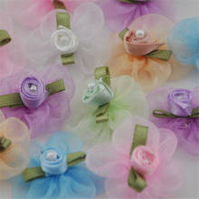 40pcs Organza Ribbon Flower W/Rose Appliques Craft Wedding U pick E37 2024 - buy cheap