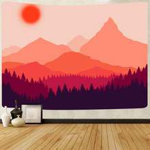 Simsant-tapiz de Sol de montaña, árbol forestal, paisaje natural, tapices colgantes de pared para sala de estar, dormitorio, decoración del hogar 2024 - compra barato