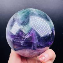 Esfera de cuarzo de fluorita púrpura pulida de alta calidad, Bola de piedras preciosas de cristal curativa 2024 - compra barato