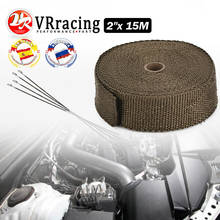 VR -2"X15meter TITANIUM TURBO MANIFOLD HEAT EXHAUST THERMAL WRAP TAPE + 6PCS STAINLESS TIES VR1915T 2024 - buy cheap