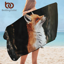 BeddingOutlet Fox Bath Towel 3D Print Beach Towel Wild Animal Microfiber Shower Towel Floral Tribal serviette 75x150cm Dropship 2024 - buy cheap
