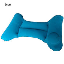 Almohada de viaje inflable de prensa para coche, soporte Lumbar de tela flocada, cojín suave, silla de masaje ultraligera, almohada de oficina 2024 - compra barato