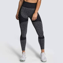 Calça legging feminina cintura alta sem costura, roupa esportiva justa push-up para ioga, corrida, fitness 2024 - compre barato