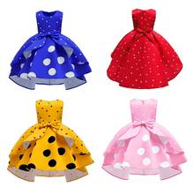 Girls Polka Dot Retro Sleeveless Princess Dress Children Christmas New Year Party Clothes Elegant Banquet Wedding Evening Wear 2024 - buy cheap