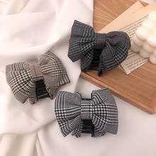 New Elegant Vintage Plaid Bow Hair Claws For Women Hair Holder Headband Hair Clips Hairpins Fashion Hair Accessories 2024 - buy cheap