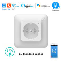 wifi Smart wall socket EU power outlet 16a Energy Monitoring timer Switch Voice Control Compatible Alexa Google IFTTT smart life 2024 - buy cheap