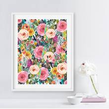 Arte de pared para el hogar, impresiones en HD, estilo nórdico, pintura abstracta de flores, lienzo, imágenes, acuarela, póster Modular para decoración de dormitorio 2024 - compra barato