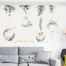 Pôster de parede autoadesivo, estilo nórdico, flores, para sala de estar, sofá, para pintura de fundo, para quarto, guarda-roupa 2024 - compre barato