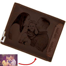 Picture Wallet  Young Casual PU Leather Double-Fold Customize Laser Photo Engraving Wallet Thanksgiving Gift Purse For Men 2024 - buy cheap