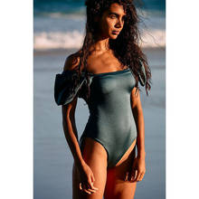 Sexy Solid Bodysuit One Piece Swimsuit Women Ribbed Swimwear Vintage Push Up Swimsuit Female Bathing Suit Summer Beach Wear New 2024 - buy cheap