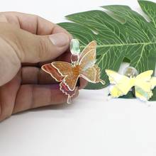 Korean Female Symmetrical Laser Butterfly Wing Acrylic Pendant Wild Personality Earrings Romantic Jewelry Gift 2024 - buy cheap