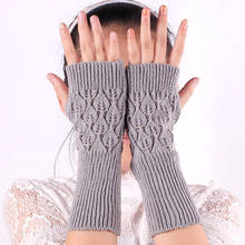 Women Winter Hand Gloves Warm Fingerless Knitted Half Finger Mittens Arm Crochet Autumn Xmas Knitting Faux Wrist Gloves Gifts 2024 - buy cheap