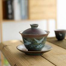Vintage Ceramic Gai Wan Cha Large Number King Kung Fu Tea Anti-Scalding Tea Sancai Bowl A Single Home Sopera De Ceramica Gaiwan 2024 - buy cheap