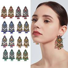 Retro Indian Bollywood Kundan Jhumka Jhumki Drop Earrings Gypsy Fashion Jewelry 2024 - buy cheap