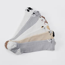Conjunto de 3 pares de calcetines de algodón con dibujos animados para niños, medias de algodón con estampado de oso y animales para bebé, hasta la rodilla, de pierna larga, de malla transpirable para bebé 2024 - compra barato