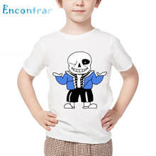Детская футболка с принтом «череп, брат», «Undertale Sans» детские летние белые топы, забавная футболка с рисунком для мальчиков и девочек oHKP2405 2024 - купить недорого