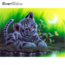 Evershine-pintura de diamantes, punto de cruz, animales, Tigre, bordado de diamantes cuadrados completos, imagen de Mascota, mosaico de diamantes, cuentas, bordado 2024 - compra barato