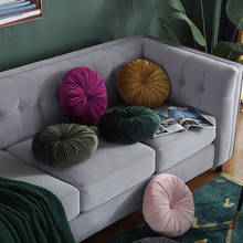 Almohada de terciopelo plisada, cojín redondo de calabaza, de lujo, de tela plisada, estilo europeo, para sofá 2024 - compra barato