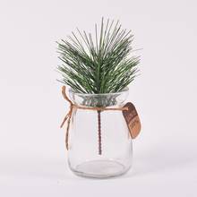 Aguja de pino artificial verde, planta falsa hecha a mano, decoración de Navidad para el hogar y boda, 5 uds. 2024 - compra barato