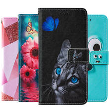 Capa de couro de mármore gato adorável para samsung galaxy a02s a12 a21s a31 a32 a42 a51 a71 a30s a50 s20 fe s30 mais flor carteira caso 2024 - compre barato