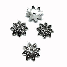 JunKang 50pcs Mixed Tibetan Silver Color Flower Bead End Caps Jewelry Making Findings Needlework Diy Accessories Wholesale 2024 - buy cheap