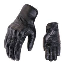 Retro Perforated Leather Motorcycle Gloves Summer winter  Protective Half Finger Breathable Racing gloves Motorbike Guantes 2024 - buy cheap
