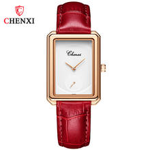Women's Watches 2021 CHENXI Fashion Simple Square Ladies Watch Waterproof Leather Quartz Watches For Women Casual Zegarek Damski 2024 - buy cheap
