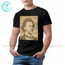 Chopin t shirt homem diversão 100 por cento algodão impresso camisa de manga curta clássico tshirt 3xl 2024 - compre barato