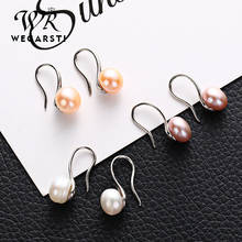 Simple Silver Colors Big Clear Pearl Earrings Simple Round White Pearl Earrings Jewelry Classic Earrings For Women Elegant Gifts 2024 - buy cheap