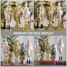 Títere de Cascanueces de madera de 42CM, figura de rey de Cascanueces, adorno de decoración de Navidad, artesanía artesanal, títere de nogal, juguete de regalo 2024 - compra barato