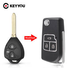 Keyyou 2/3 botões toy43 chave da aleta do carro para toyota reiz camry rav4 yaris modificado dobrável remoto em branco escudo chave nova chegada 2019 2024 - compre barato