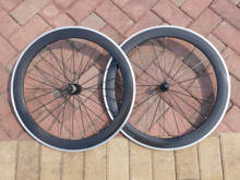 1 par: juego de ruedas de bicicleta de carretera de fibra de carbono mate brillante 3K UD, 60mm-ancho 25mm, llanta 700C, lateral de aleación 2024 - compra barato