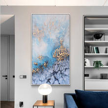Pintura abstracta en lienzo, arte de pared grande, póster azul e impresión, decoración para sala de estar, comedor, imágenes artísticas, decoración del hogar 2024 - compra barato